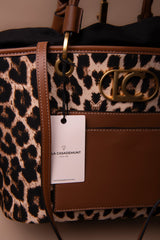 Leopard Print Shopper with Faux Leather