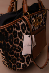 Leopard Print Shopper with Faux Leather