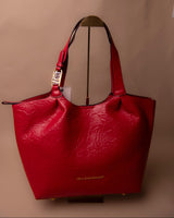 Pleated Shopper with Logo Handle