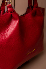 Pleated Shopper with Logo Handle