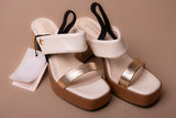 Tricolor Strap Heel Sandal