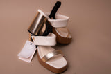 Tricolor Strap Heel Sandal