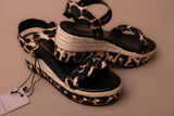 Braided Strap Wedge with Metallic Details