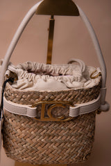 Bucket Bag with Faux Leather Details