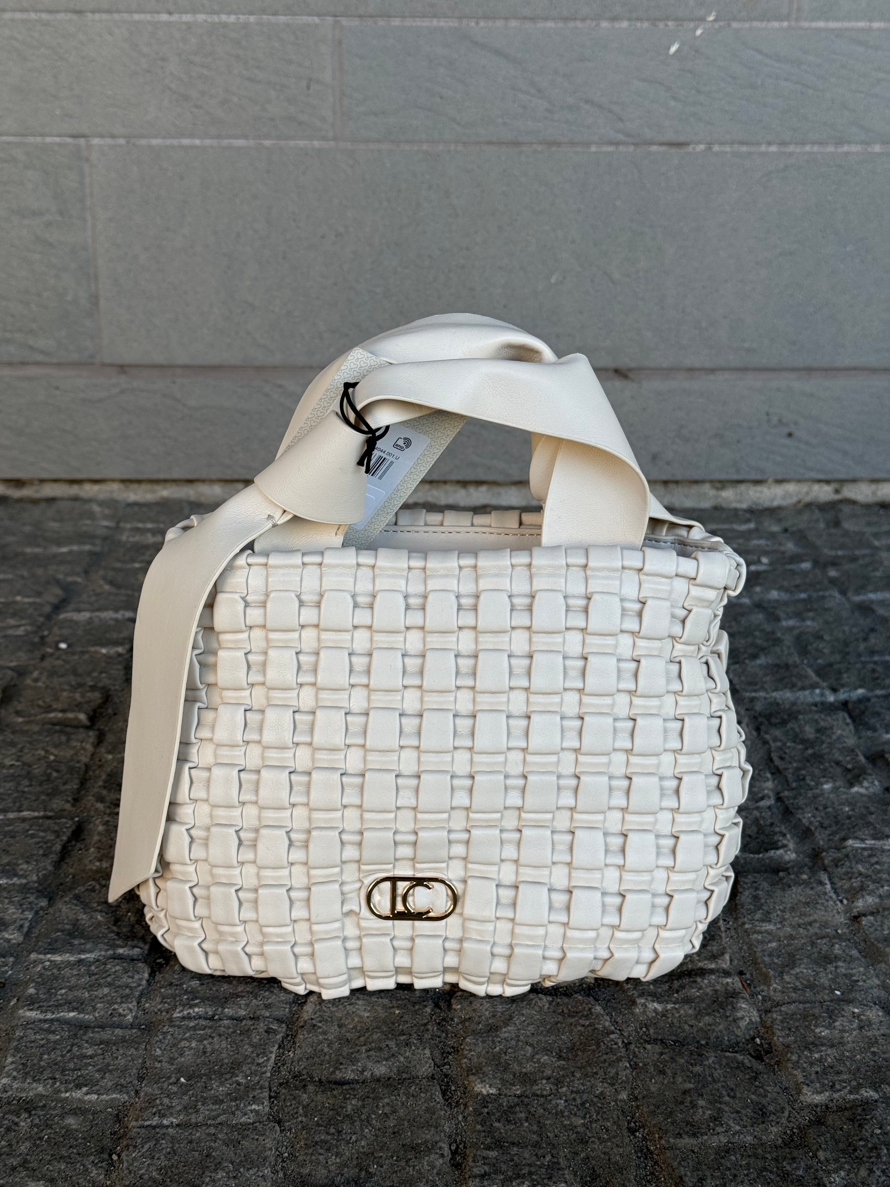 Woven Material Bag with Bow Detail