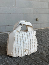 Woven Material Bag with Bow Detail