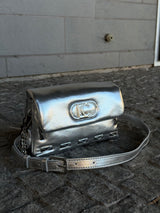 Small Metallic Crossbody with Rectangular Studs