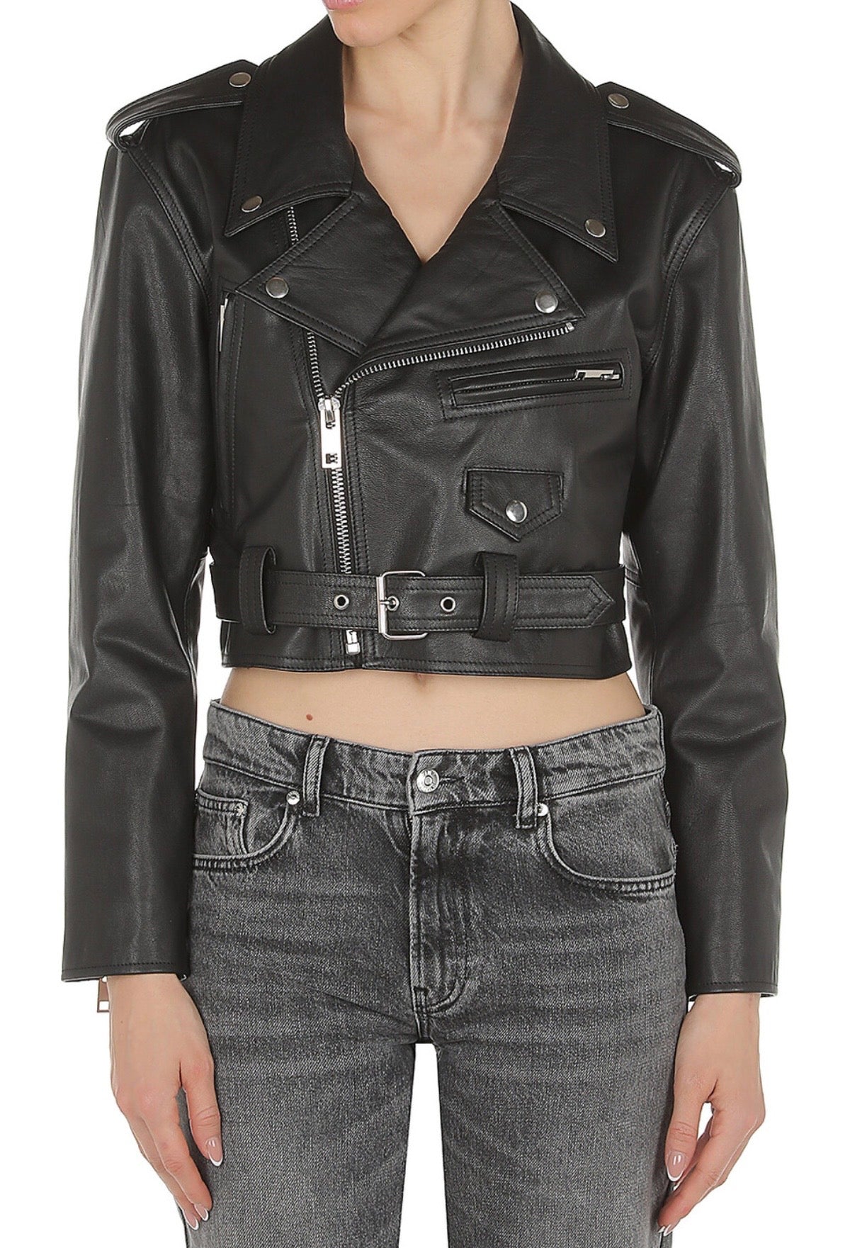 LEATHER JACKET LOVE MOSCHINO