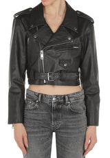 LEATHER JACKET LOVE MOSCHINO
