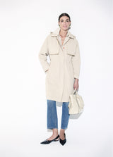 Trench coat with studded detail