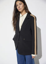 Straight grossgain blazer with animal on the back