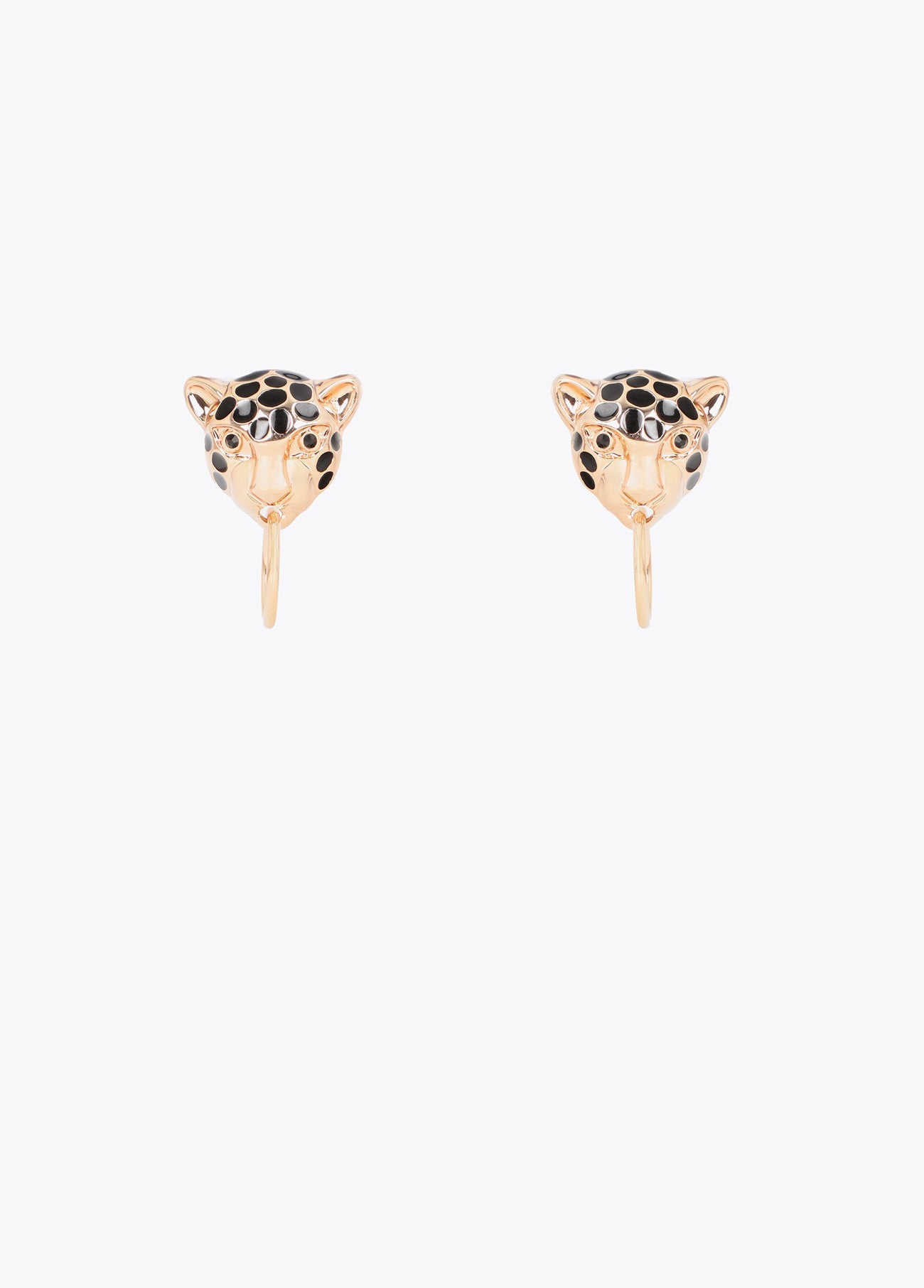 Leopard chain and hoop combined earring