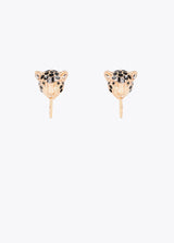 Leopard chain and hoop combined earring