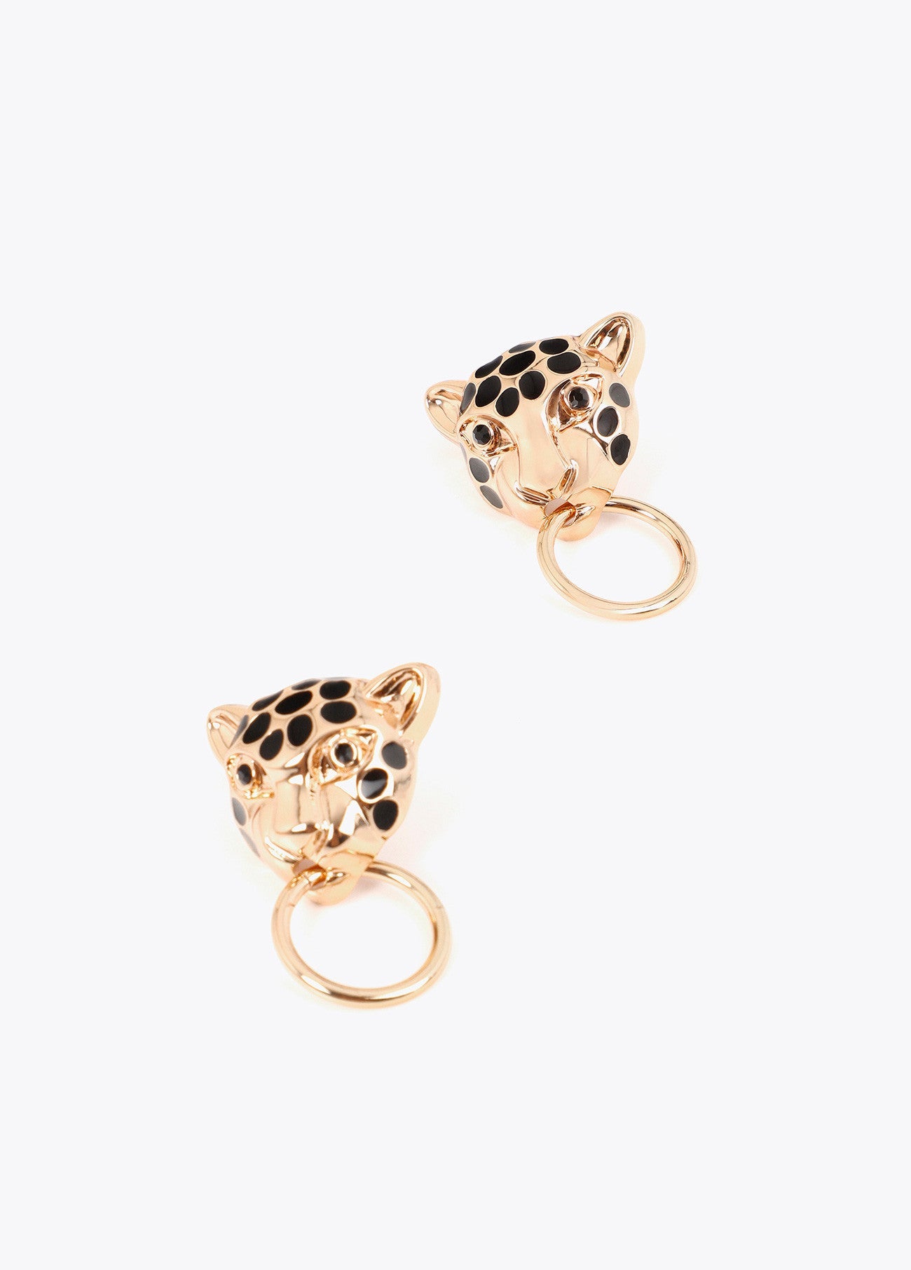 Leopard chain and hoop combined earring