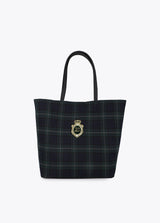 Checkered fabric shopper and shield