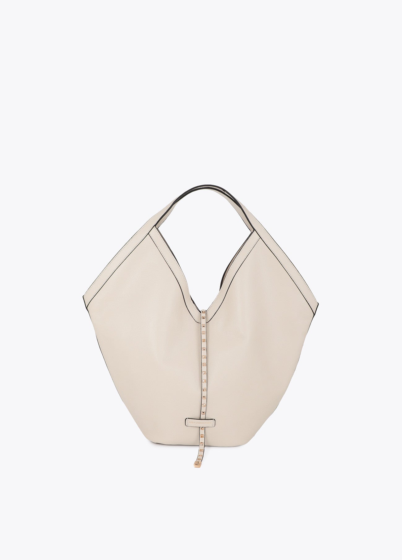 Leather-effect shopper with mini studded strap