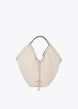 Leather-effect shopper with mini studded strap