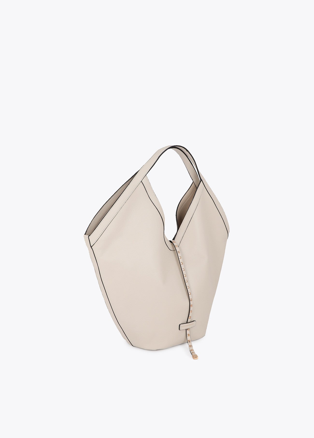 Leather-effect shopper with mini studded strap