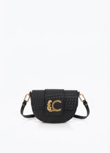 Half moon crossbody bag braided material