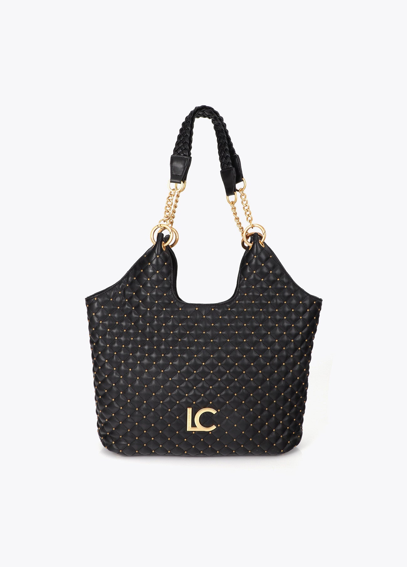 Padded shopper with mini studs