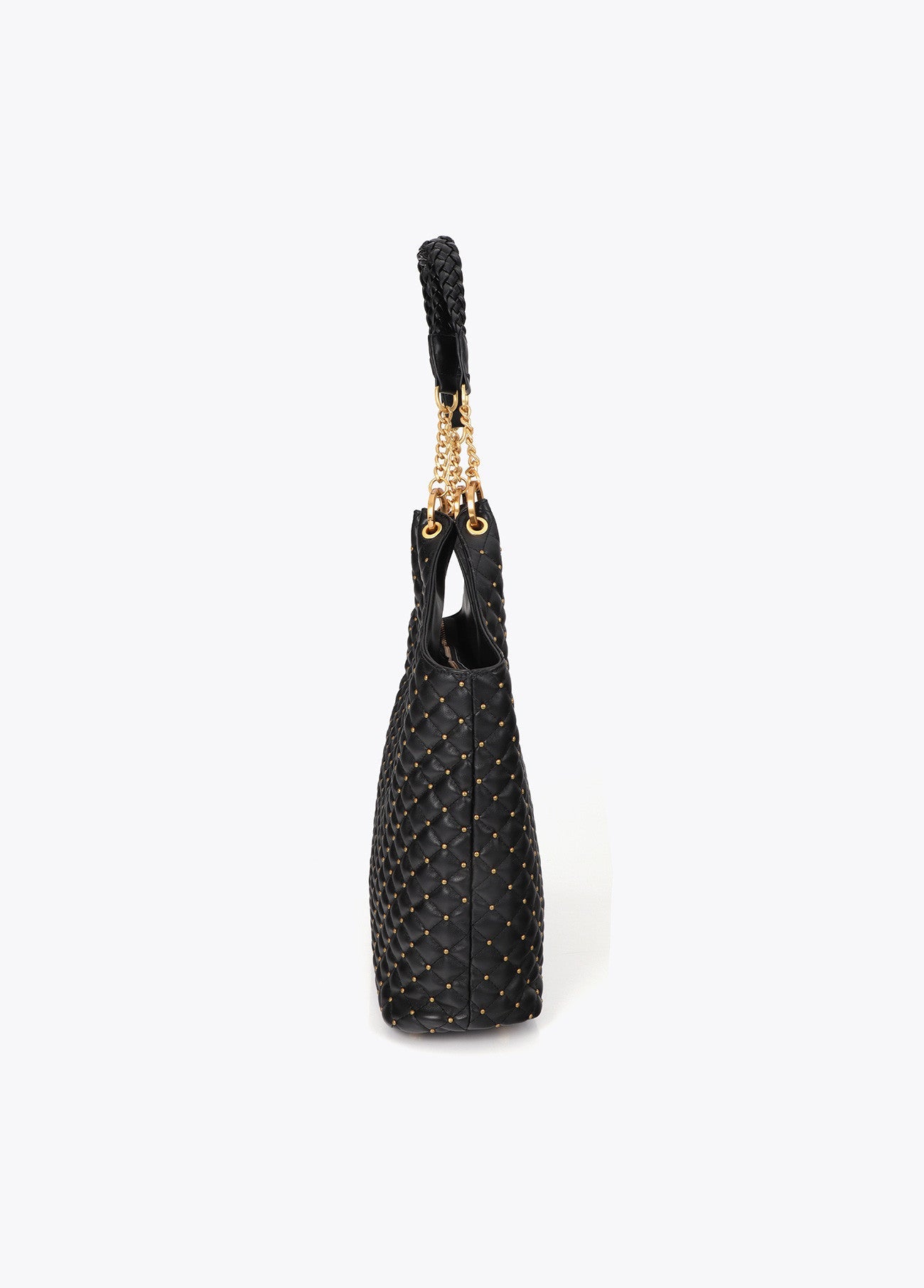 Padded shopper with mini studs