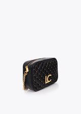Padded shoulder bag with mini studs