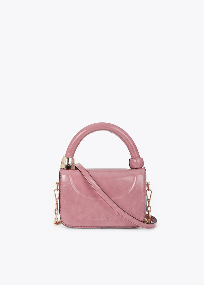Mini shoulder bag with die-cut ring detail