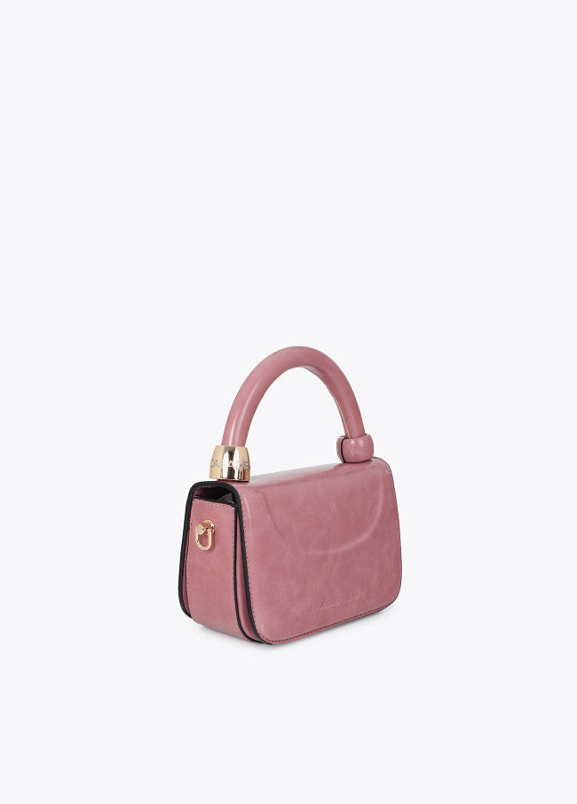 Mini shoulder bag with die-cut ring detail