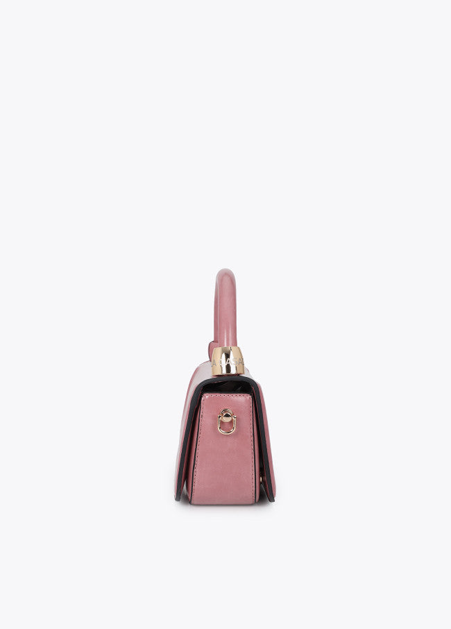 Mini shoulder bag with die-cut ring detail