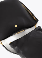 Shopper with chain detail and leopard logo