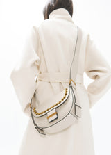 Flap shoulder strap with eyelets