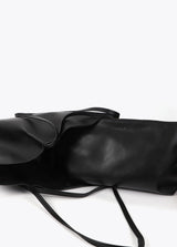 Leather-effect shopper with double handle