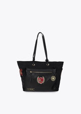 Nylon shopper with patches