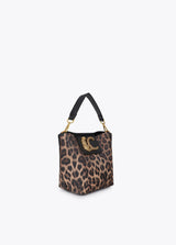 Crossbody bag with chain detail and leopard logo