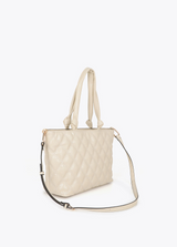 Padded shopper with double stitching and tubular puller