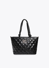 Padded shopper with double stitching and tubular puller
