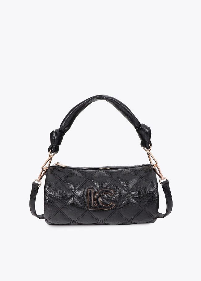 Padded barrel shoulder strap with double stitching and tubular puller