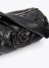 Padded barrel shoulder strap with double stitching and tubular puller
