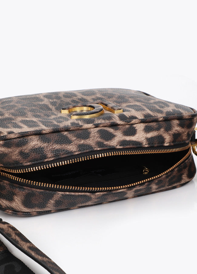 Basic animal print shoulder bag