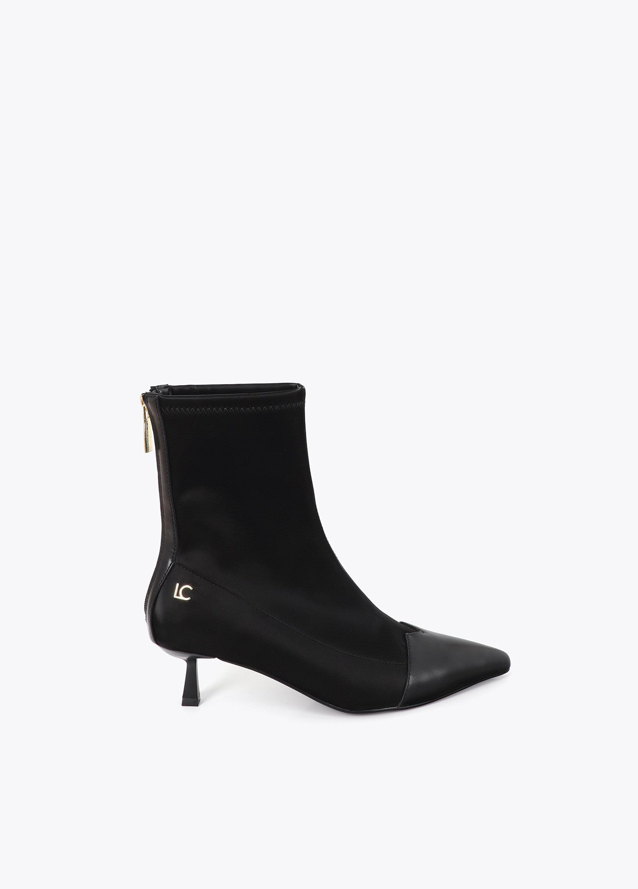 Ankle boots with technical material heel and pearl detail