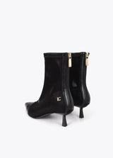 Ankle boots with technical material heel and pearl detail