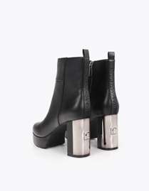 Platform ankle boot with custom heel
