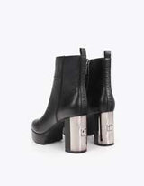 Platform ankle boot with custom heel
