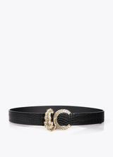 Reversible crocodile effect belt animal buckle