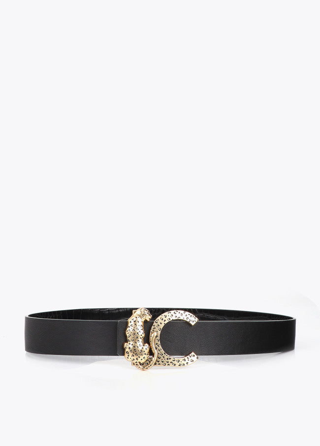 Reversible crocodile effect belt animal buckle