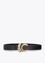 Reversible crocodile effect belt animal buckle