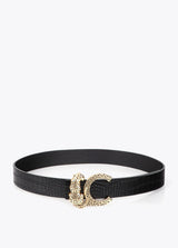 Reversible crocodile effect belt animal buckle