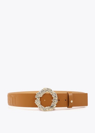 Reversible textured belt with animal buckle
