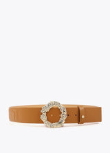 Reversible textured belt with animal buckle