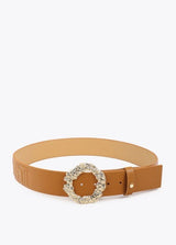 Reversible textured belt with animal buckle